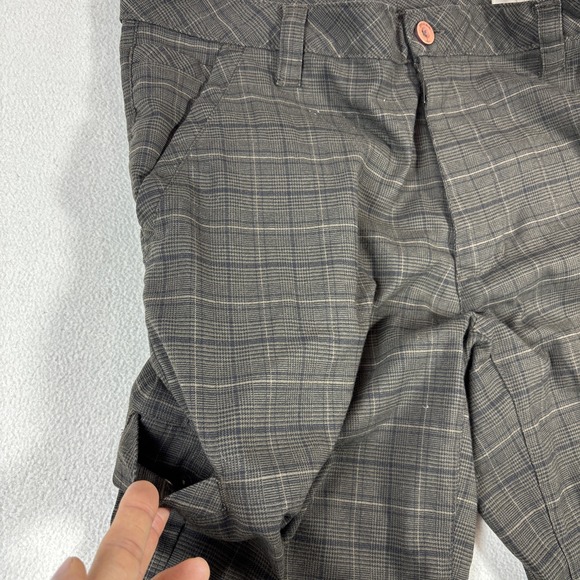 PrAna Mens Breathe Straight Fit Pants Size 34x30 Side Pocket Plaid Brown - Picture 4 of 12
